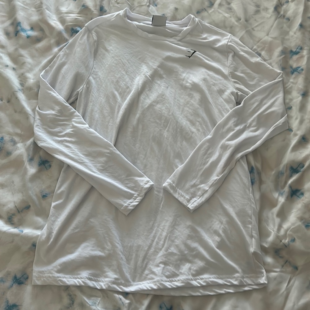 Gymshark White Oversized Long Sleeve Shirt